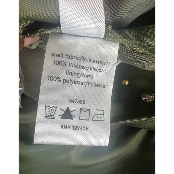 Venus Olive Green Sleeveless Jumpsuit With  Rhinestone Embellishment Neckline L - Picture 10 of 12